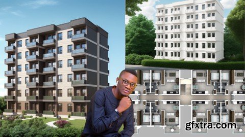 5 Story Luxury Apartments with high Futures Sketch up pro