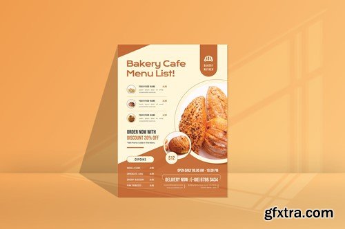 Bakery Cafe Menu Flyer VDK3BP7