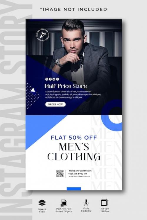 Premium PSD | Men fashion sale instagram story design template Premium PSD
