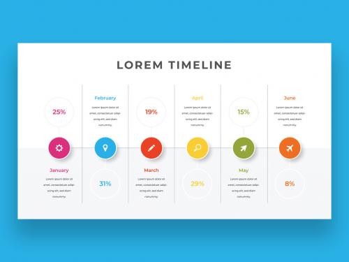 Timeline Infographic Layout with Iconography 649487030