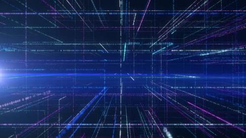 Videohive - Artificial Intelligence Binary Number String Scrolling Background - 48049781