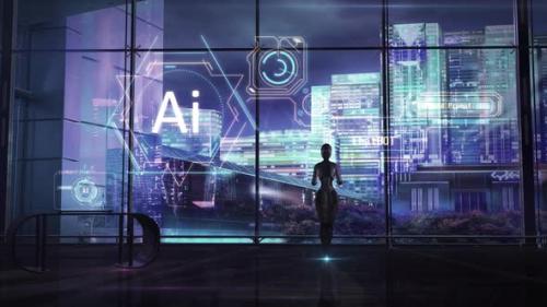 Videohive - Virtual Digital Space With Artificial Intelligence - 48128447
