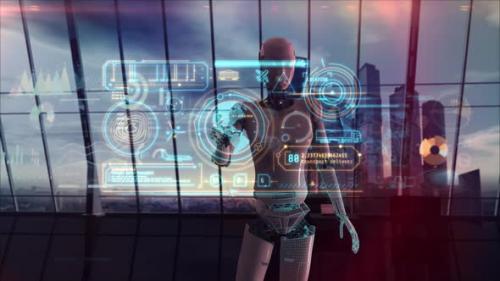 Videohive - Artificial Intelligence Works With Cargo Logistics - 48128417