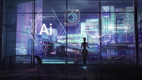 Videohive - Virtual Digital Space With Artificial Intelligence - 48129200