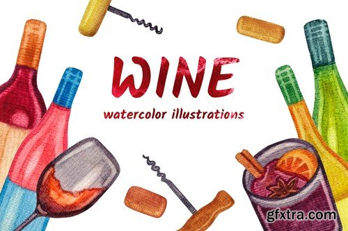 Wine - Watercolor Illustrations KLFAEZB