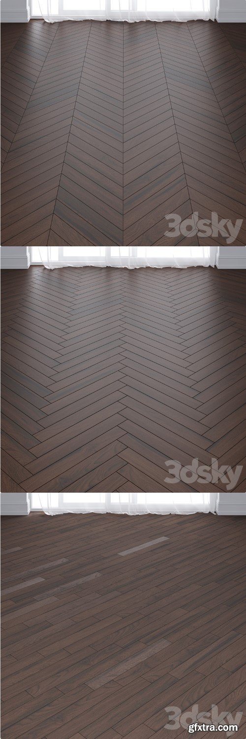 Ebony Oak Wood Parquet Floor in 3 types