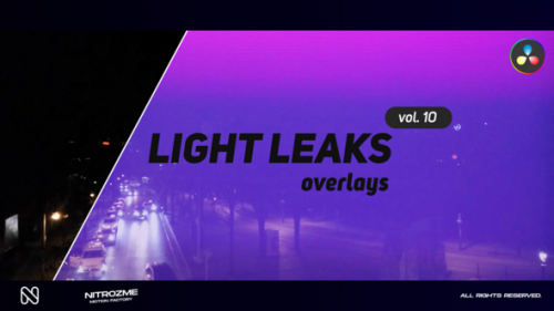 Videohive - Light Leaks Overlays Vol. 10 for DaVinci Resolve - 48288772