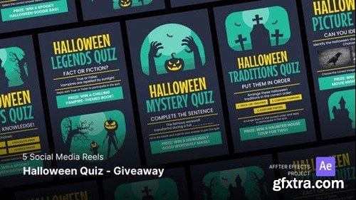 Videohive Social Media Reels - Halloween Quiz - Giveaway After Effects Template 48590599