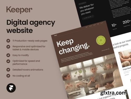 Keeper - Digital agency website for Framer Ui8.net