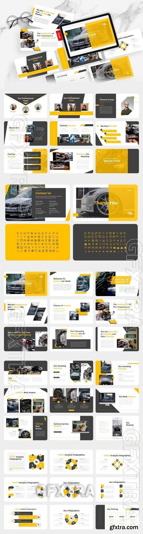 CarCare - Car Wash PowerPoint Template 8S42VZC