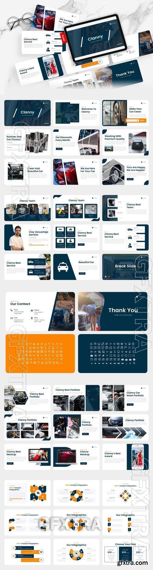 Clanny - Car Wash PowerPoint Template FBU3AUL