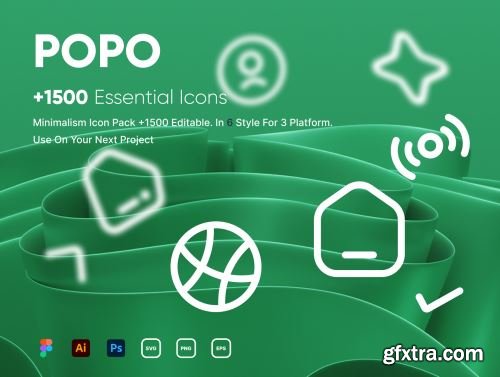 POPO Iconset +1500 Essential Icons Ui8.net