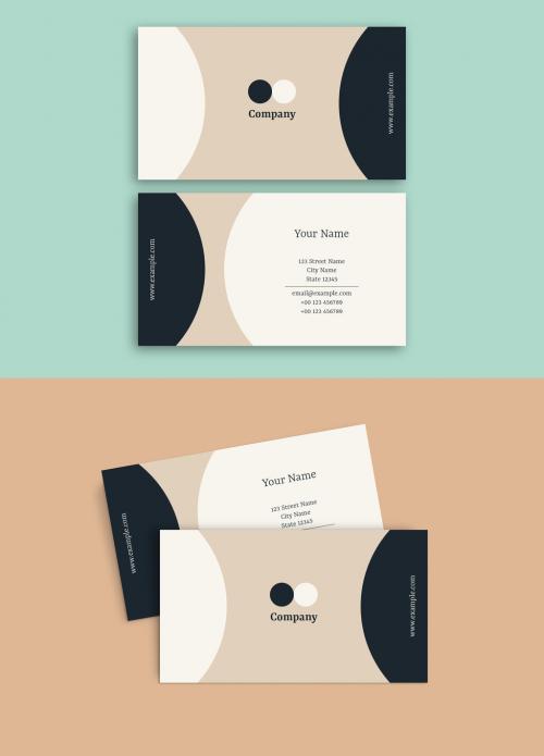 Adobe Stock - Business Card Layout with Modern Circular Elements - 185405348