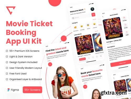 Movie Ticket Booking App UI Kit Ui8.net