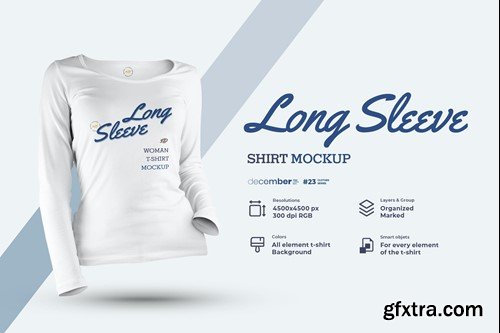 Long Sleeve T-Shirt Mockup JHSXH6R