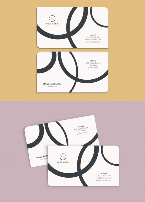 Adobe Stock - Business Card Layout with Overlapping Circular Elements - 218389475