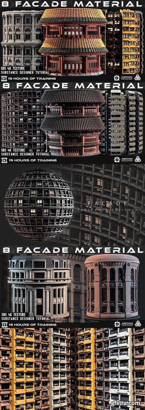 ArtStation - 8 Facade Material - Building Material + Tutorials