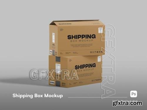 Front view stacked cardboard boxes 3d isolated mockup 85048089