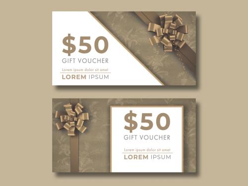 Adobe Stock - Gift Voucher Layout with Gold Accents - 246879707