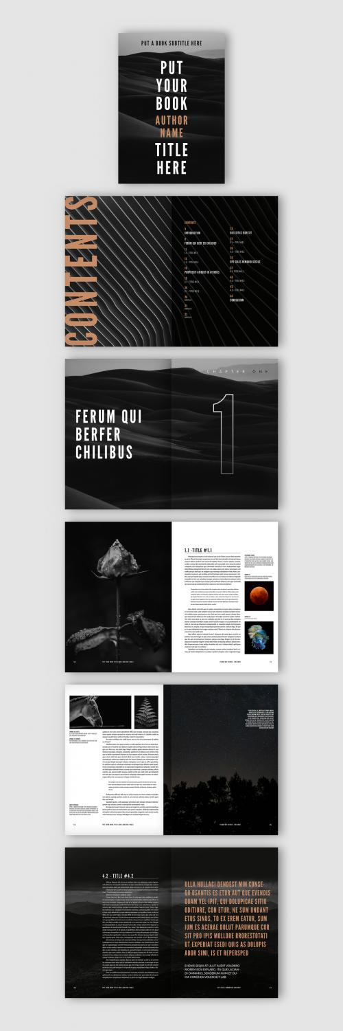 Adobe Stock - Stylized Book Layout with Black and White Elements - 262875944