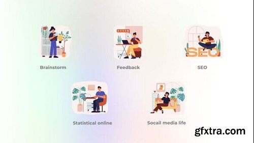 Videohive Social Media Life - Flat Concept of Smiling People 49280651