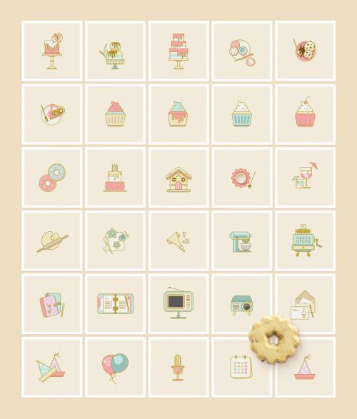 Adobe Stock - Cake and Cookies Bakery Icon Set - 288969951