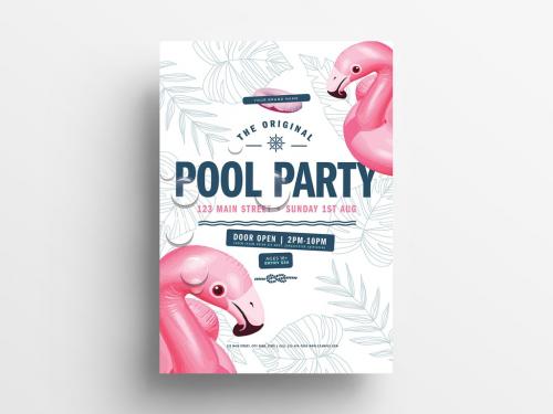Adobe Stock - Pool Party Flyer Layout - 307929096