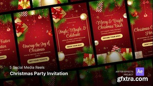 Videohive Social Media Reels - Christmas Party Invitation After Effects Template 49496928