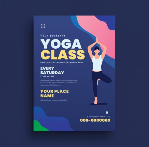 Adobe Stock - Yoga Class Flyer Layout - 313885138