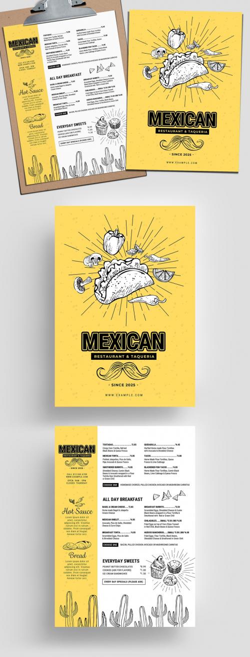 Adobe Stock - Mexican Restaurant Menu Layout - 315968503