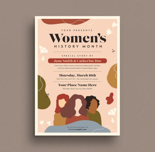 Adobe Stock - Women's History Month Flyer Layout - 322846089