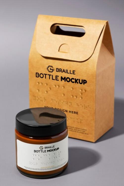 Inclusive Packaging Mockup With Braille Text