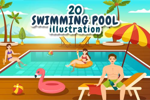 Deeezy - 20 Swimming Pool Vector Illustration