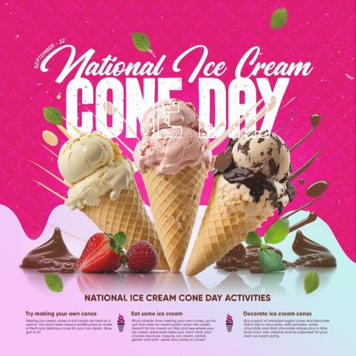 Cone Ice Cream Day Poster