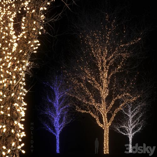 Holiday glowing trees