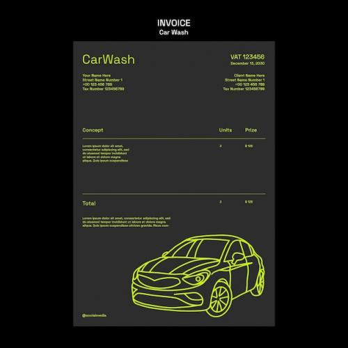 Car Wash Service Invoice Template