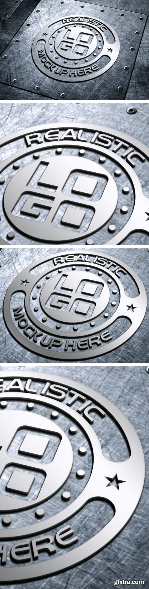 Silver Steel Logo PSD Mockup Template