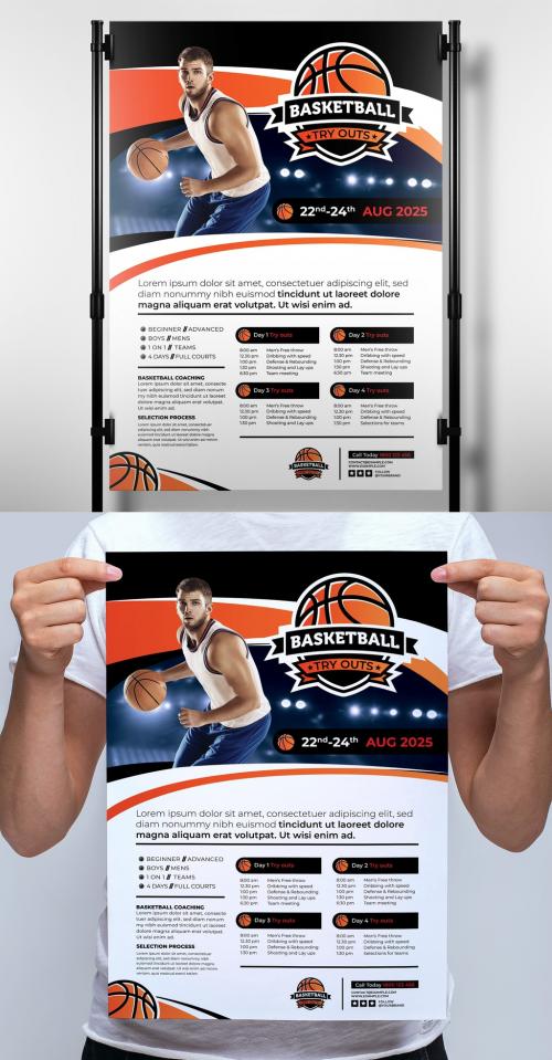 Adobe Stock - College Basketball Poster Layout - 343587954