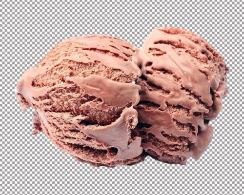 Chocolate Ice Cream Isolated On White
