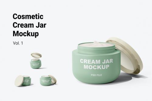 Cosmetic Cream Jar Mockup Vol.1