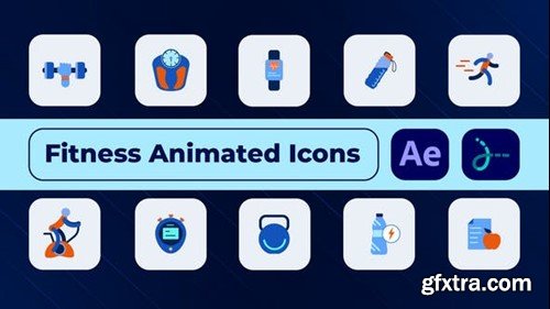 Videohive Fitness Animated Icons 50238716