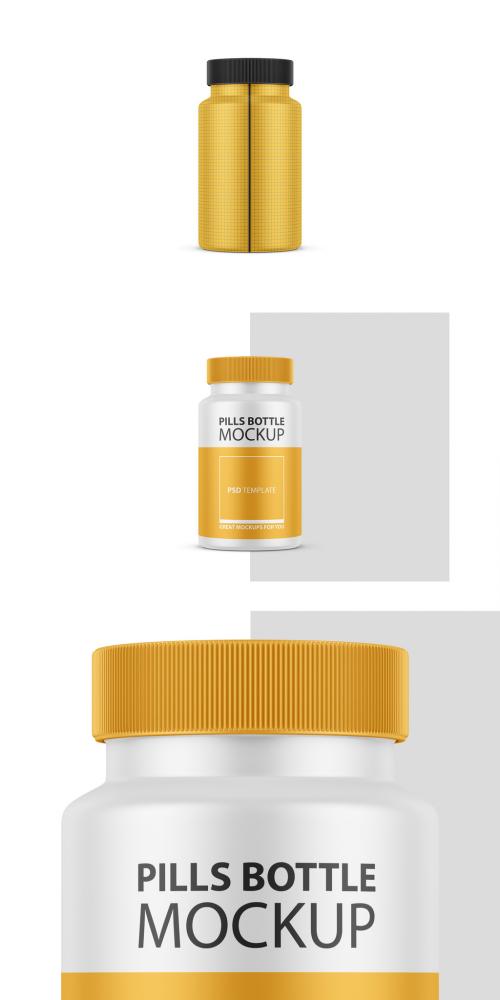 Adobe Stock - White Pill Bottle Plastic Jar Mockup - 373211418