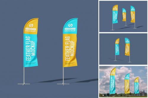 Feather Flags Mockup