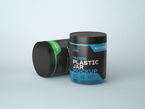 Adobe Stock - Food Supplement Plastic Jar Mockup - 380392011