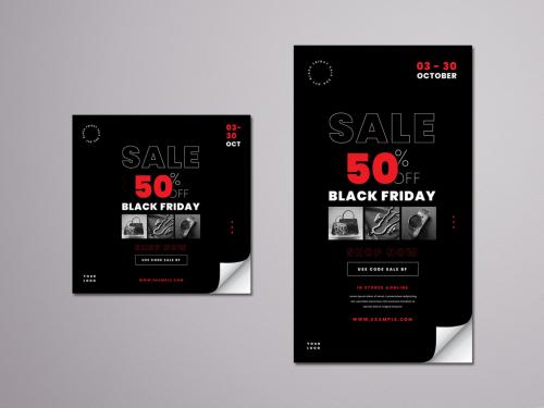 Adobe Stock - Black Friday Sale Social Media Post Layouts - 382421815