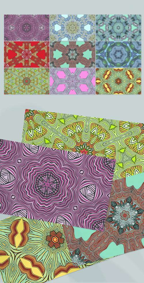 Adobe Stock - Seamless Pattern Collection with Mandala Ethic Motif - 415859395
