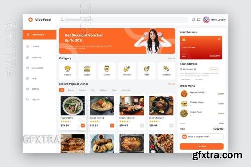 ViVa Food - Food Delivery Dashboard UI Kit 4KL8FJX