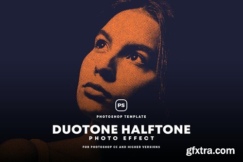 Duotone Halftone Photo Effect YXBHPDC