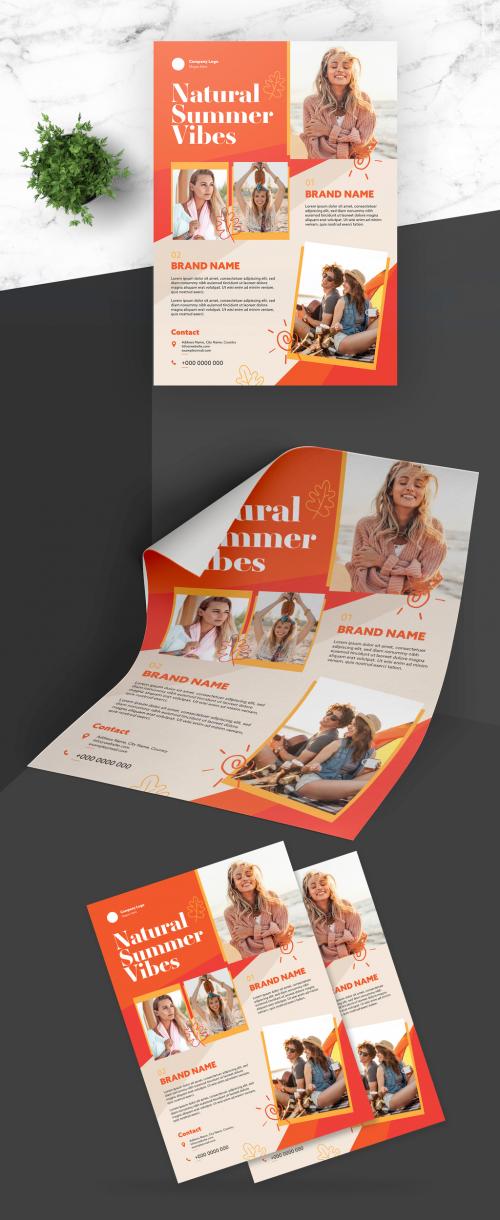 Adobe Stock - Summer Fashion Flyer with Red Accent - 419469396