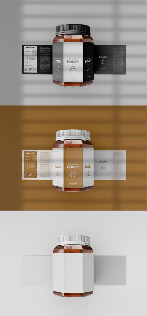 Adobe Stock - Top View of Honey Jar Mockup - 437258972